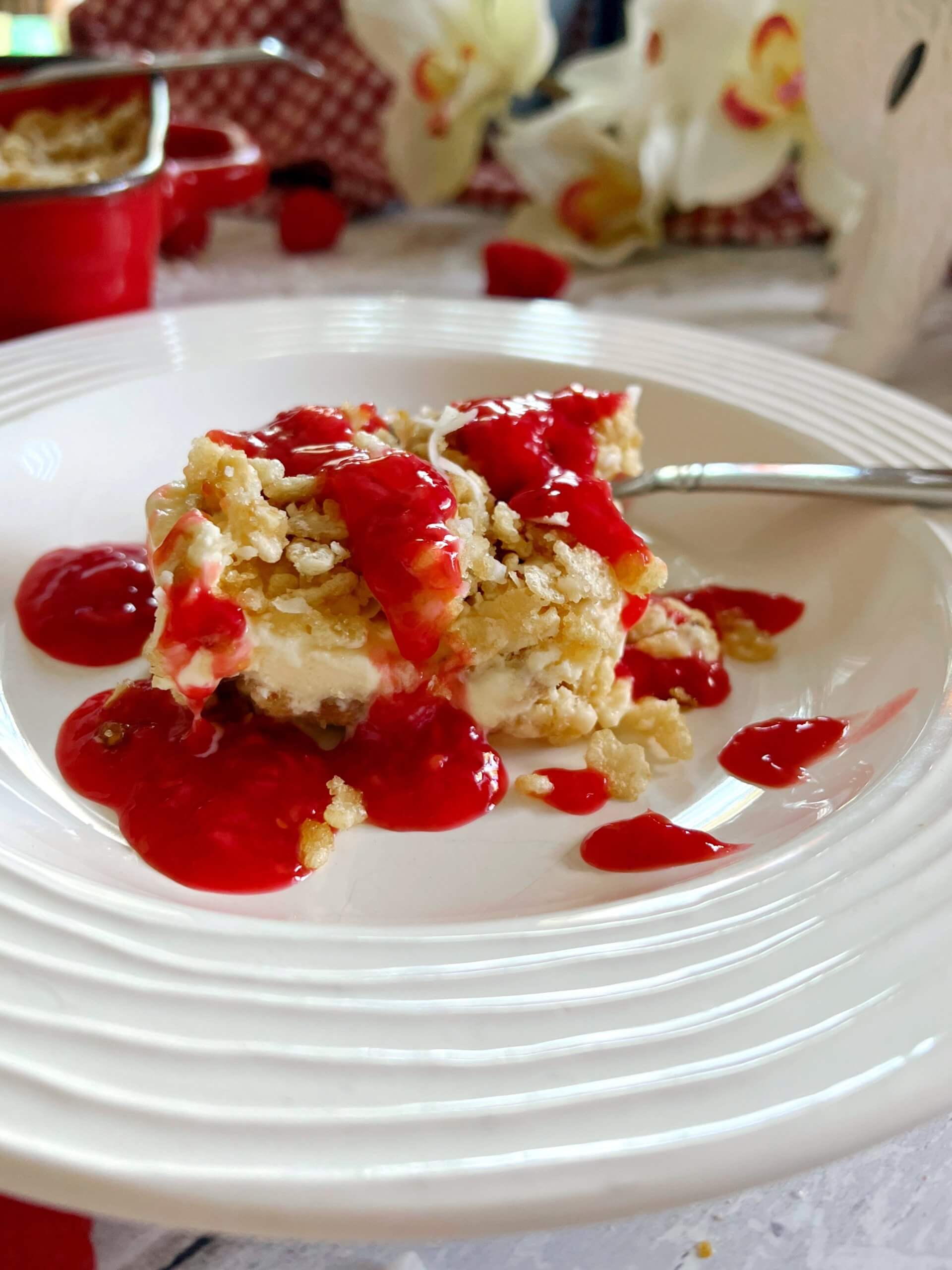Ice Cream Dessert with Raspberry Sauce - Most Delicious Life | Sharing ...