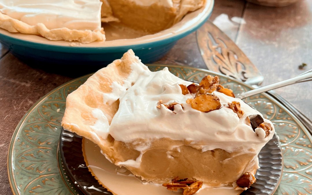 Maple Cream Pie with Sugared Almonds