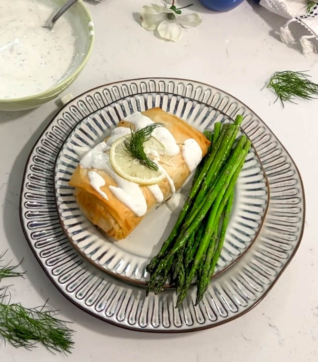 Salmon in Phyllo with Dill Sauce Most Delicious Life Sharing