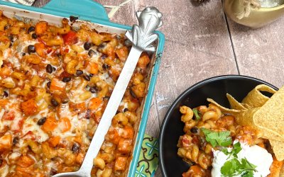 Mexican Sweet Potato Pasta Bake