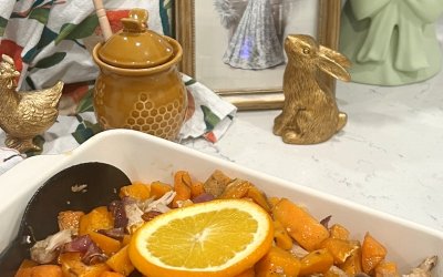 Honey Garlic Chicken Sheetpan Dinner