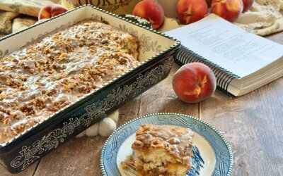 Golden Crunch Peach Coffee Cake